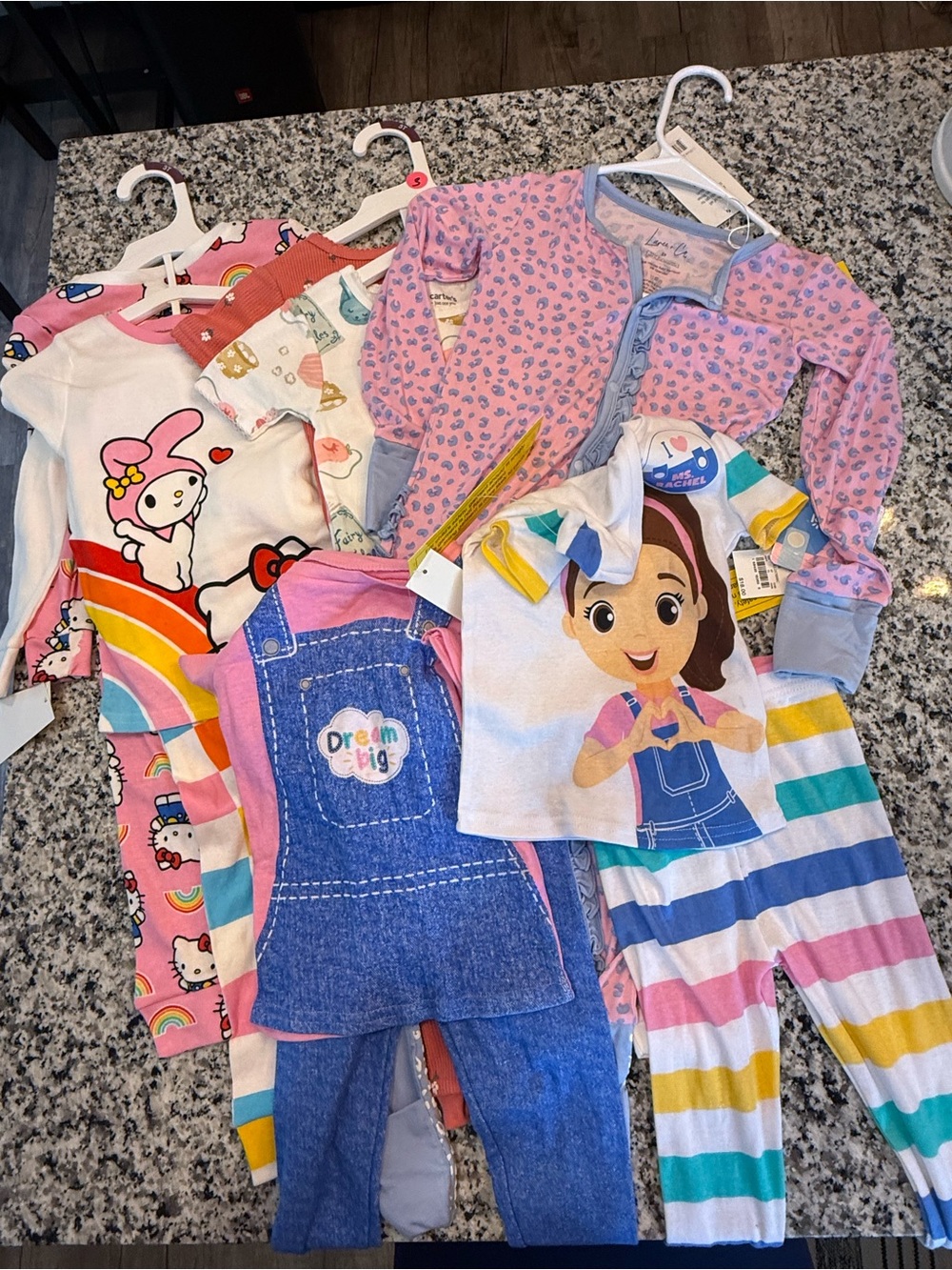 3T Kids' Character Pajama Set - Pink & Multi-Color all new